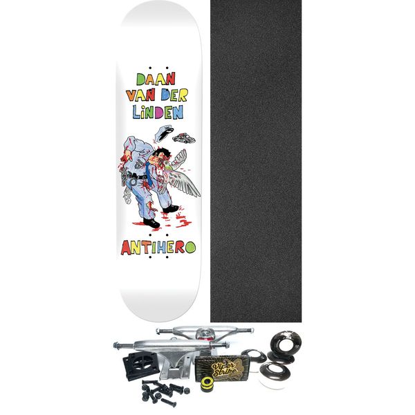 Anti Hero Skateboards Daan Van Der Linden Pigeon Vision White Skateboard Deck - 8.38" x 32.25" - Complete Skateboard Bundle